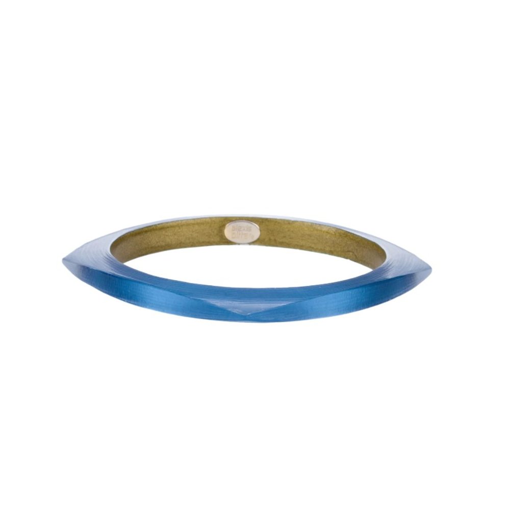Alexis Bittar Soft Square Lucite Bracelet Jewelry Pacific Blue Bangle Handmade